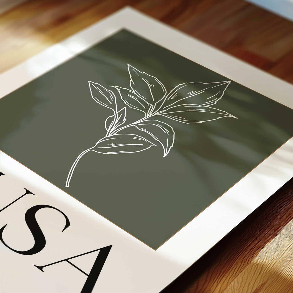 Lunar Green - Personalised Islamic Name Print