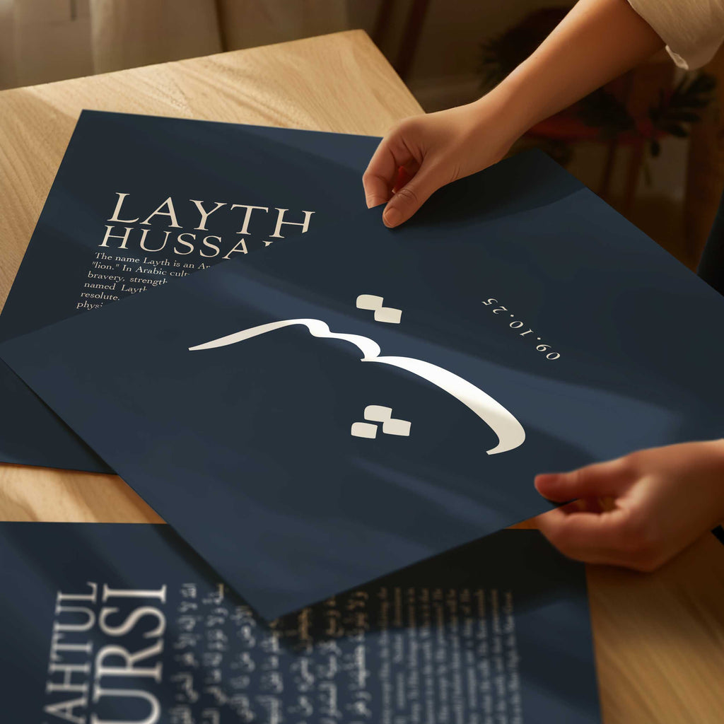 Outer Space Blue - Personalised Islamic Name Print