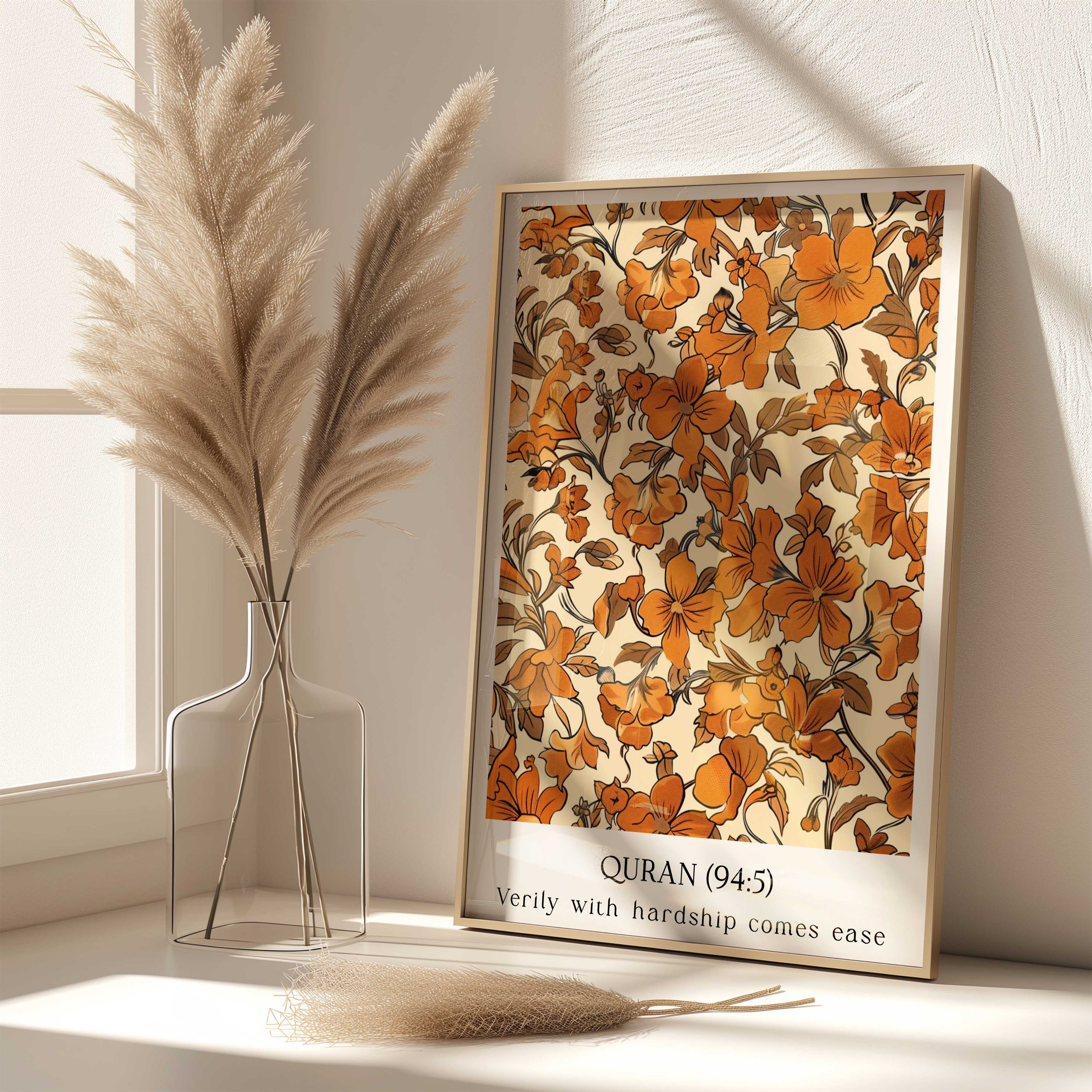 Quran verse with Floral Design Print