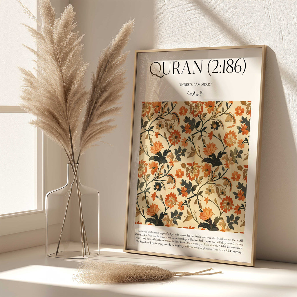 Quran verse with Floral Design Print