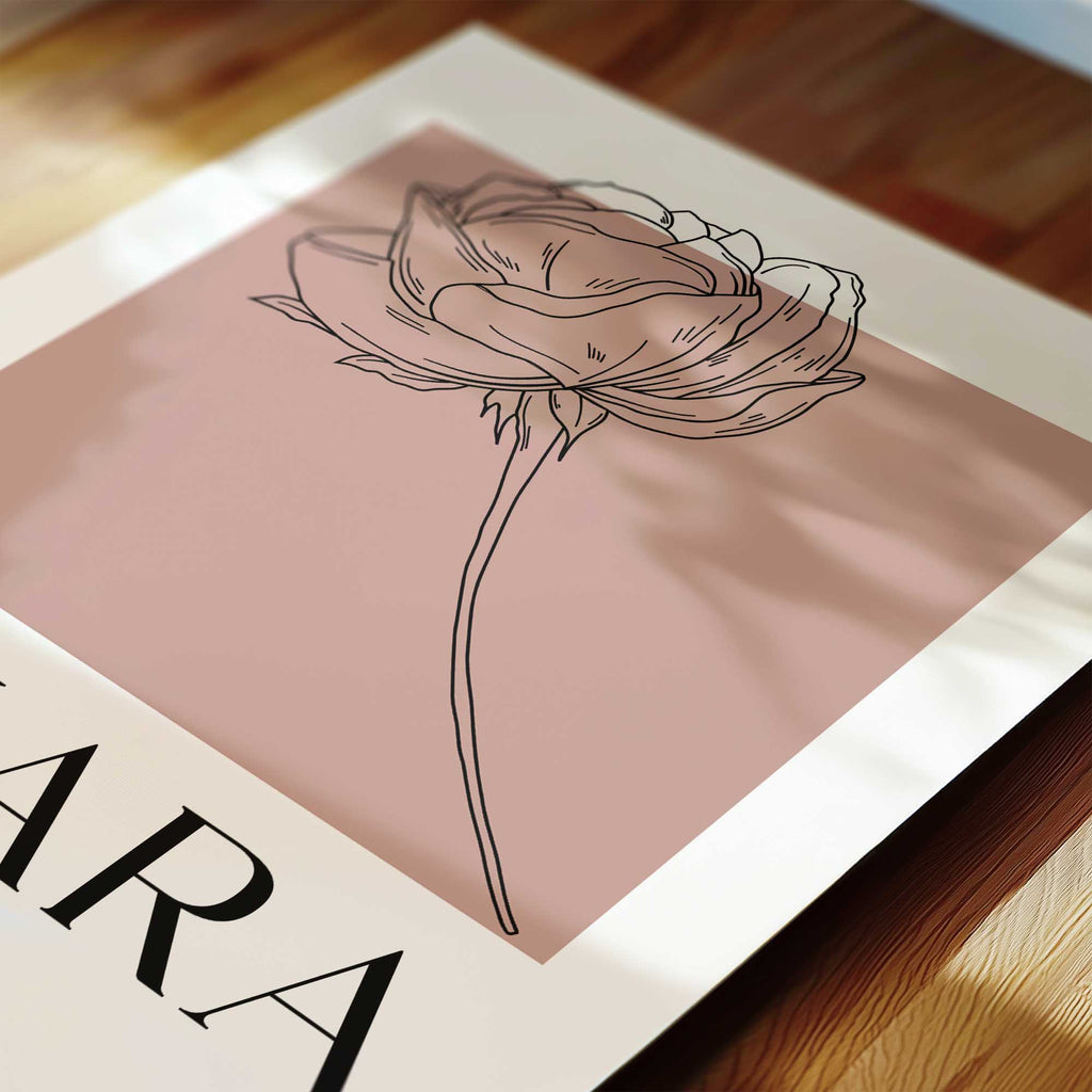 Tea Rose - Personalised Islamic Name Print