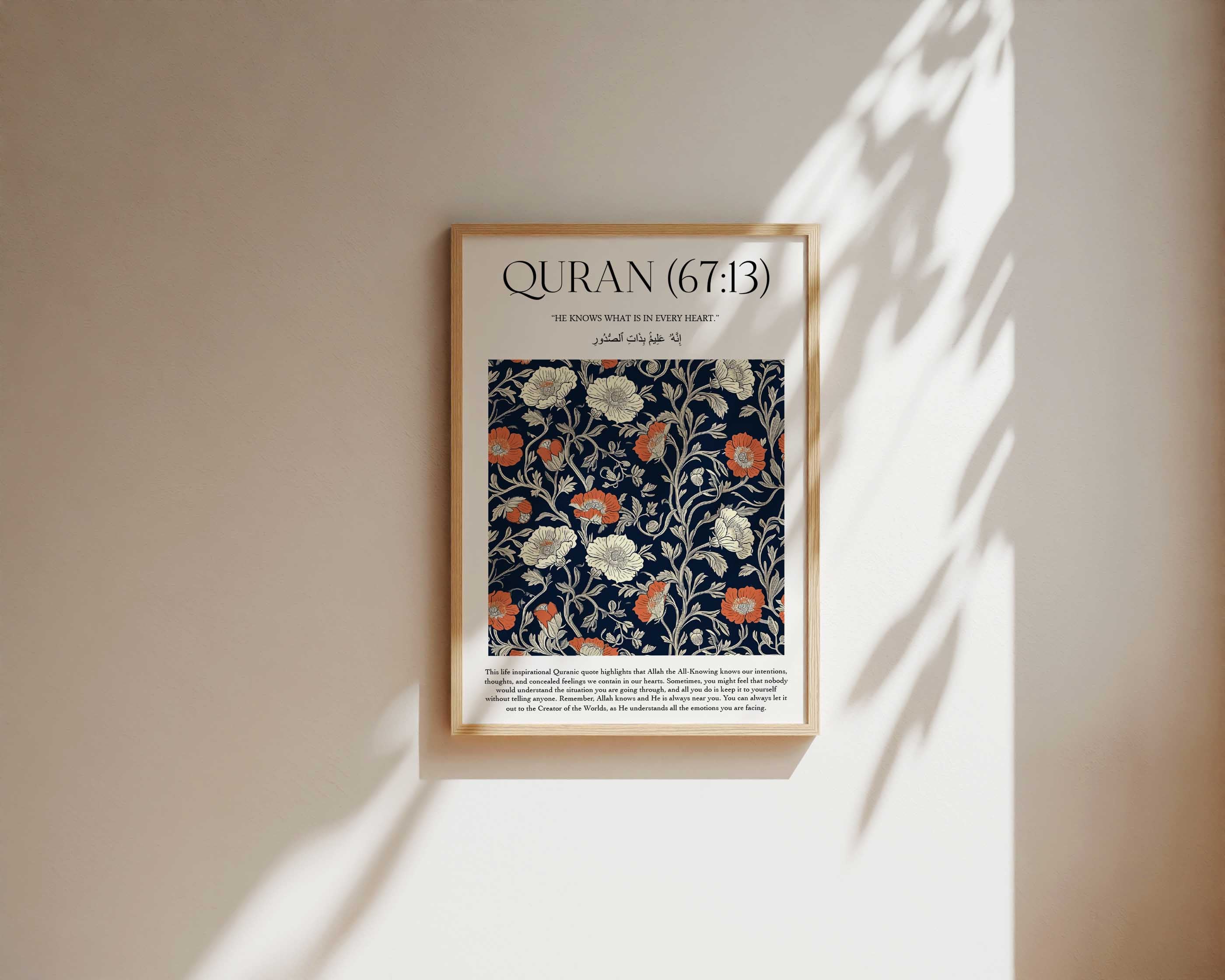 Quran verse with Floral Design Print