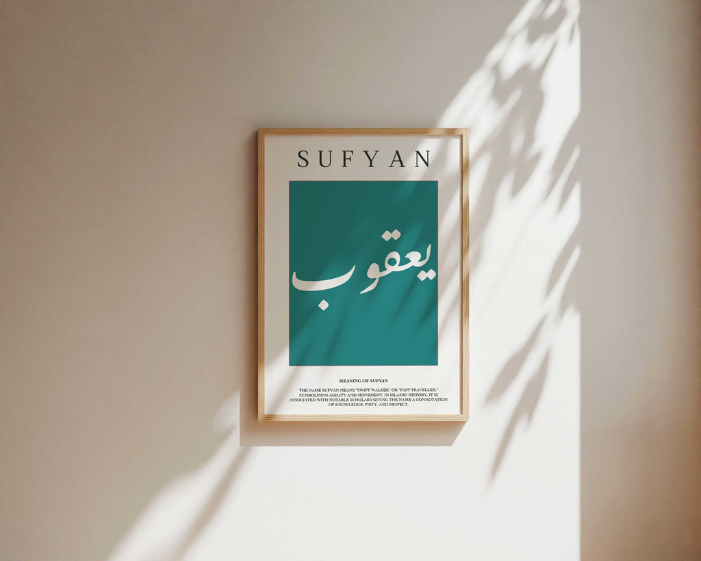 Deep Aqua - Personalised Islamic Name Print