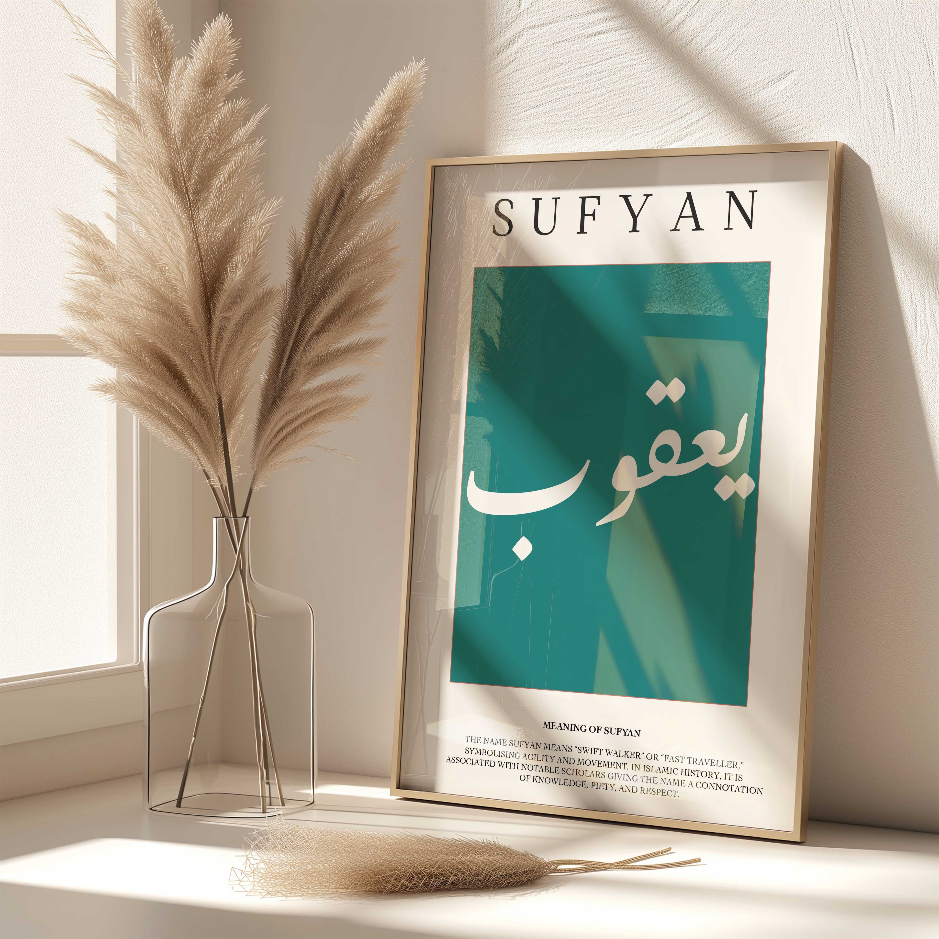 Deep Aqua - Personalised Islamic Name Print
