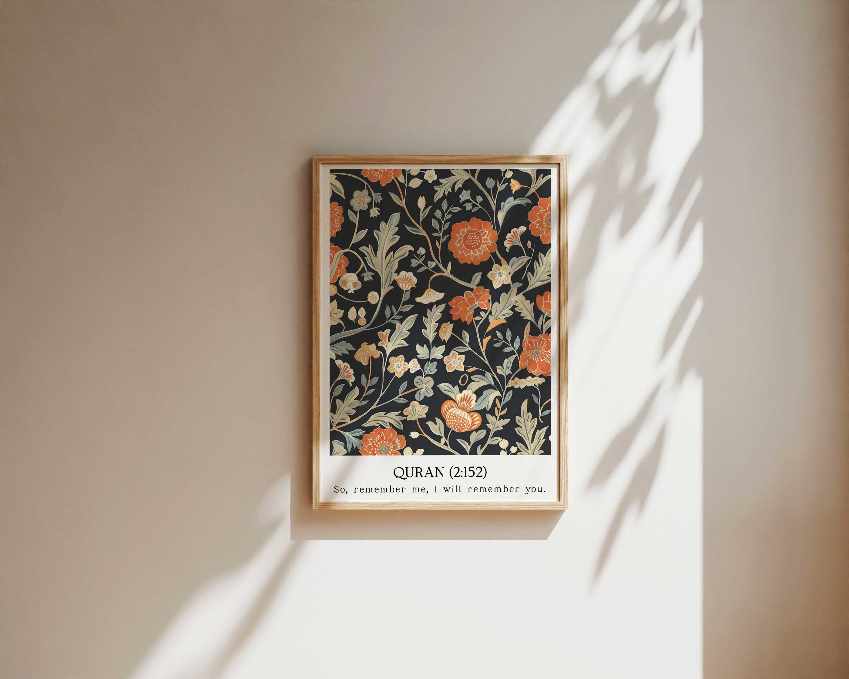 Quran verse with Floral Design Print