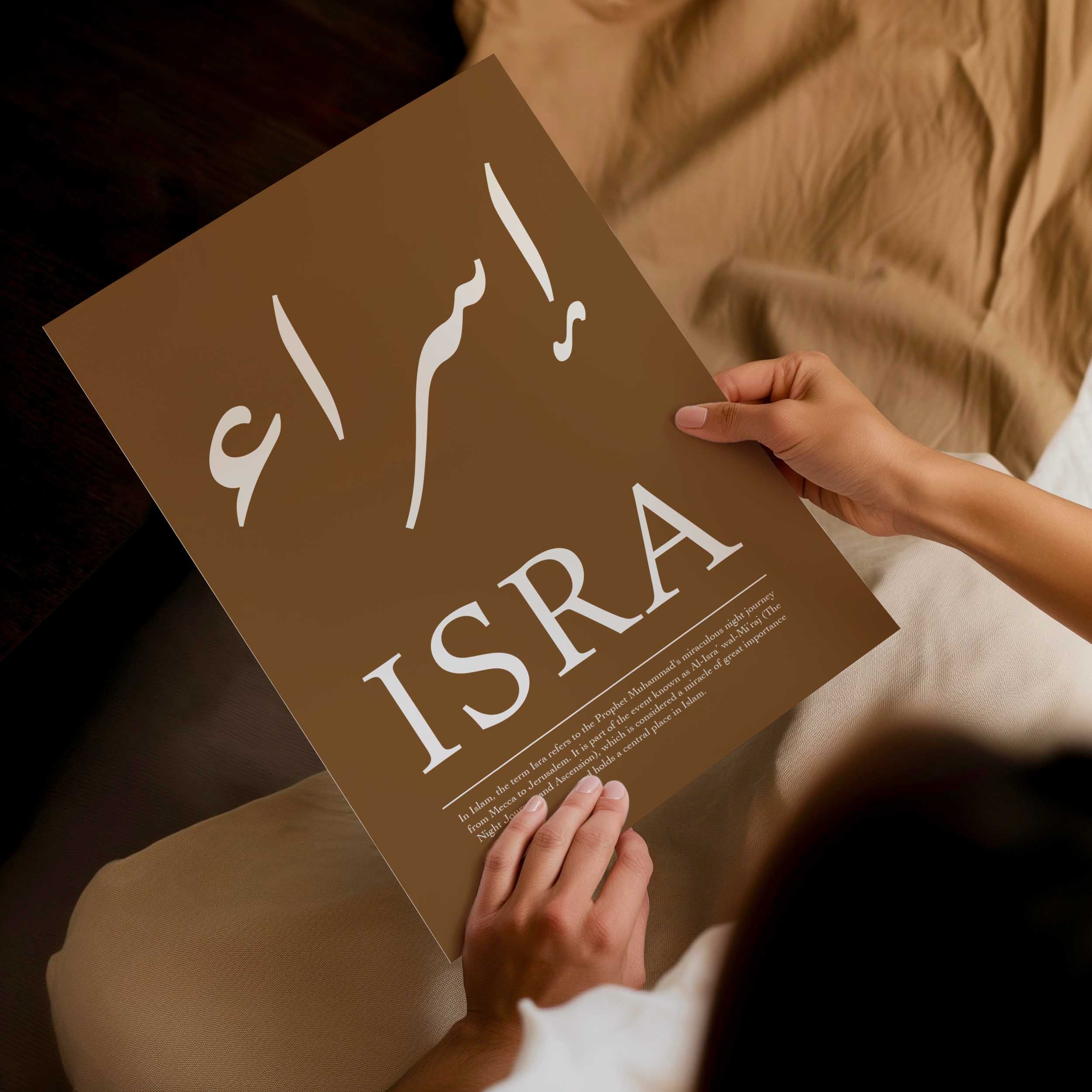 Brown Leather - Personalised Islamic Name Print