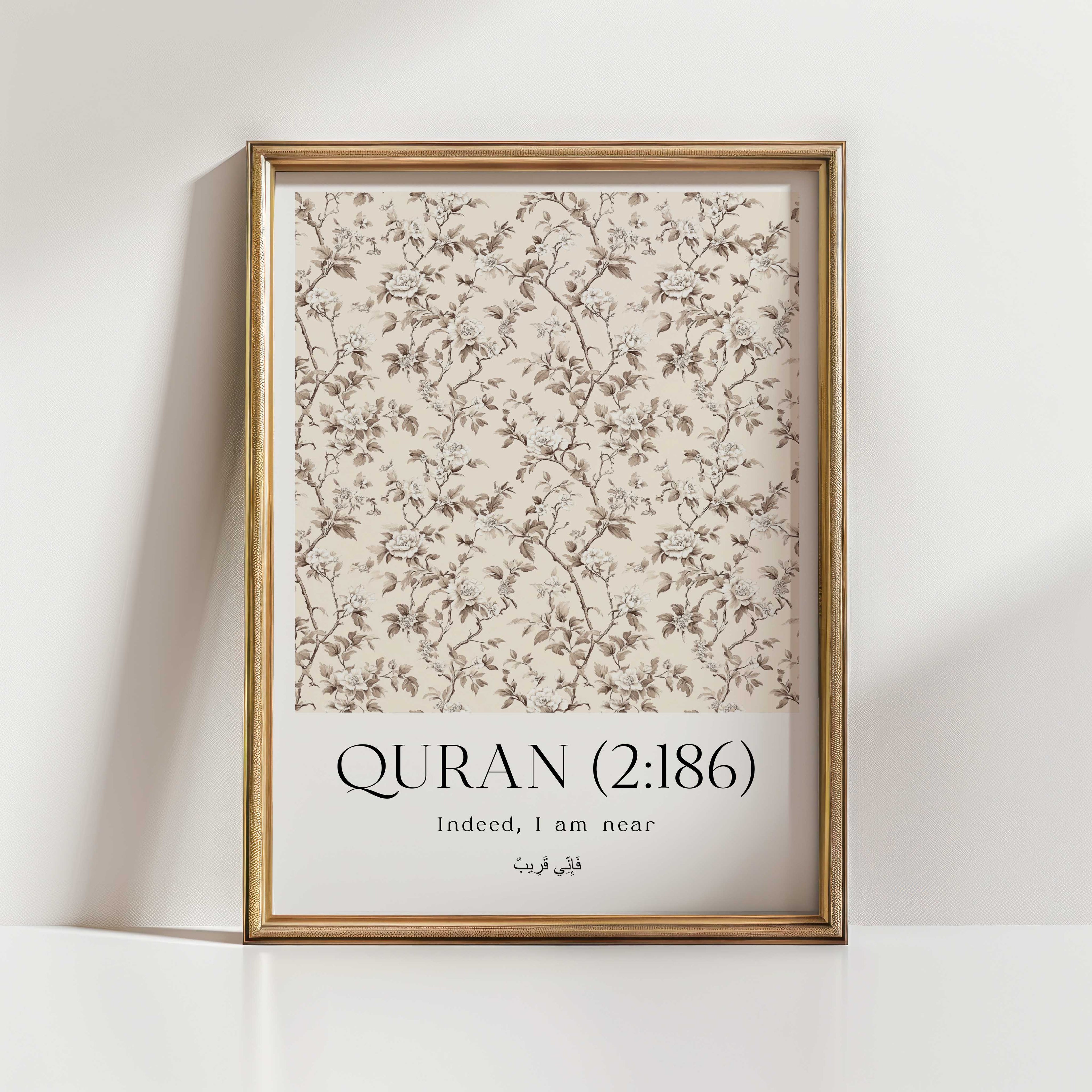 Quran verse with Floral Design Print