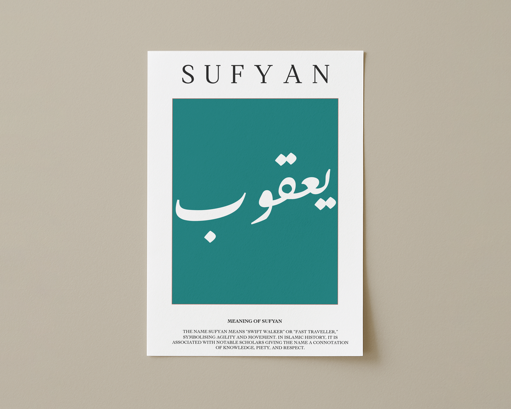 Deep Aqua - Personalised Islamic Name Print