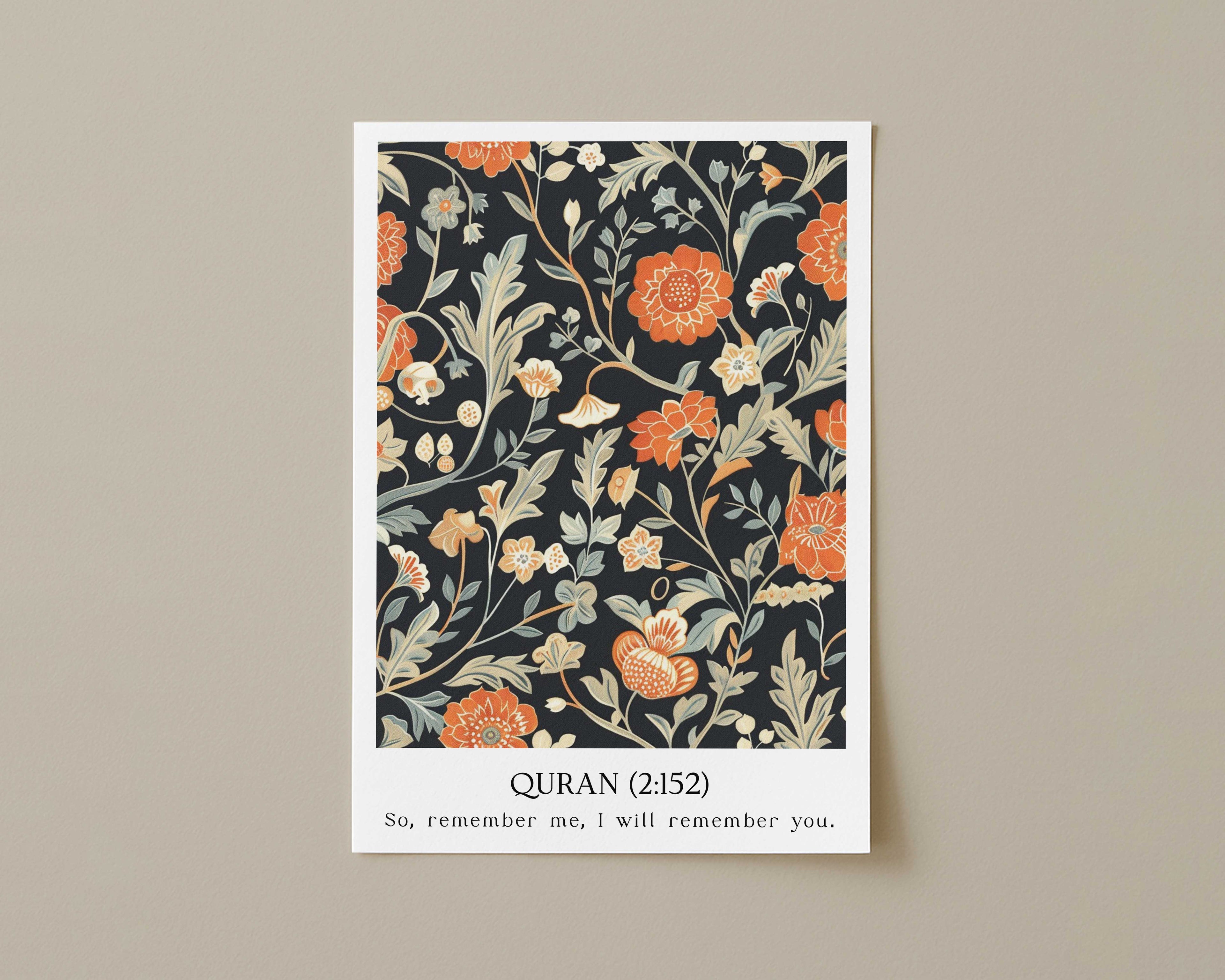 Quran verse with Floral Design Print