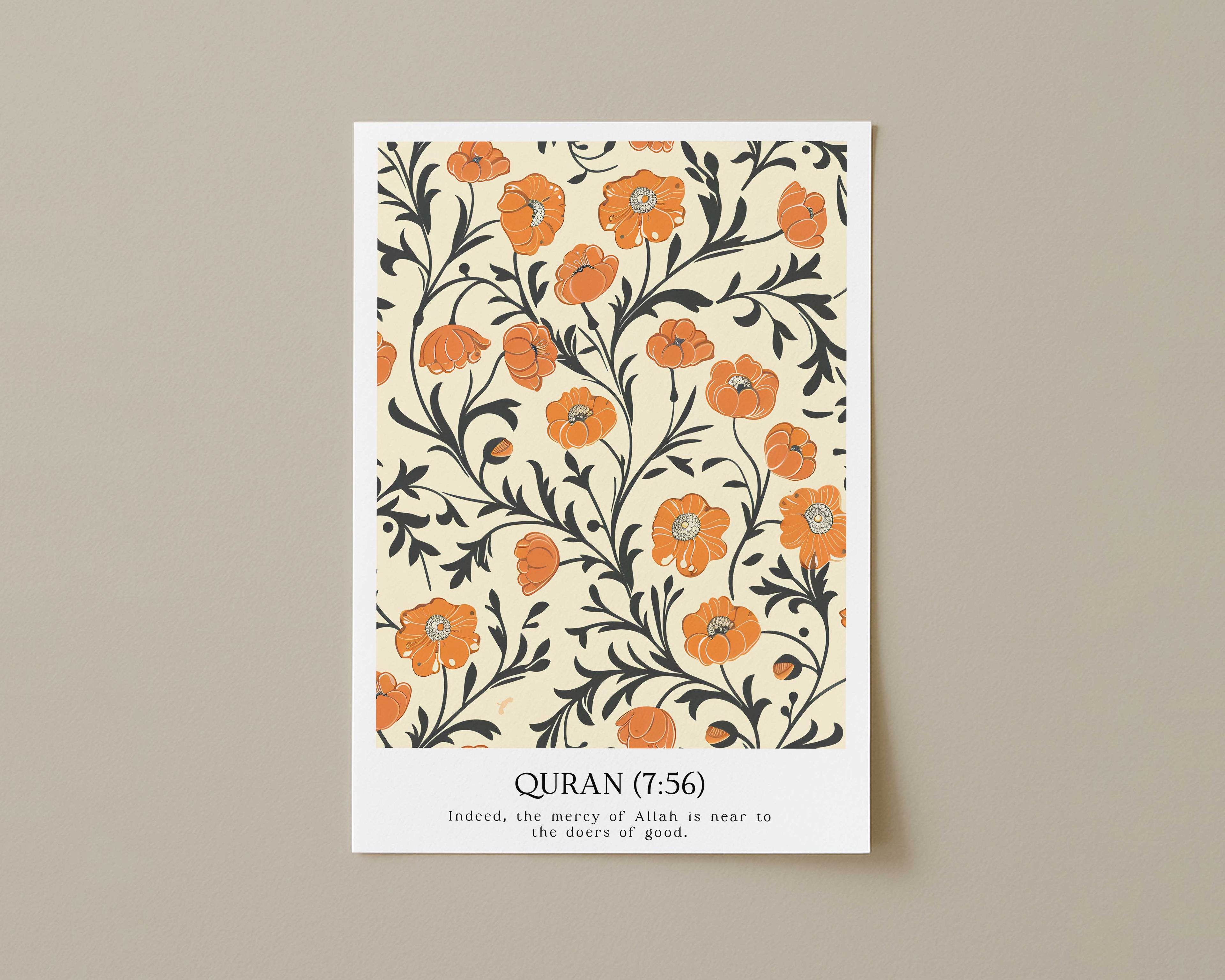 Quran verse with Floral Design Print