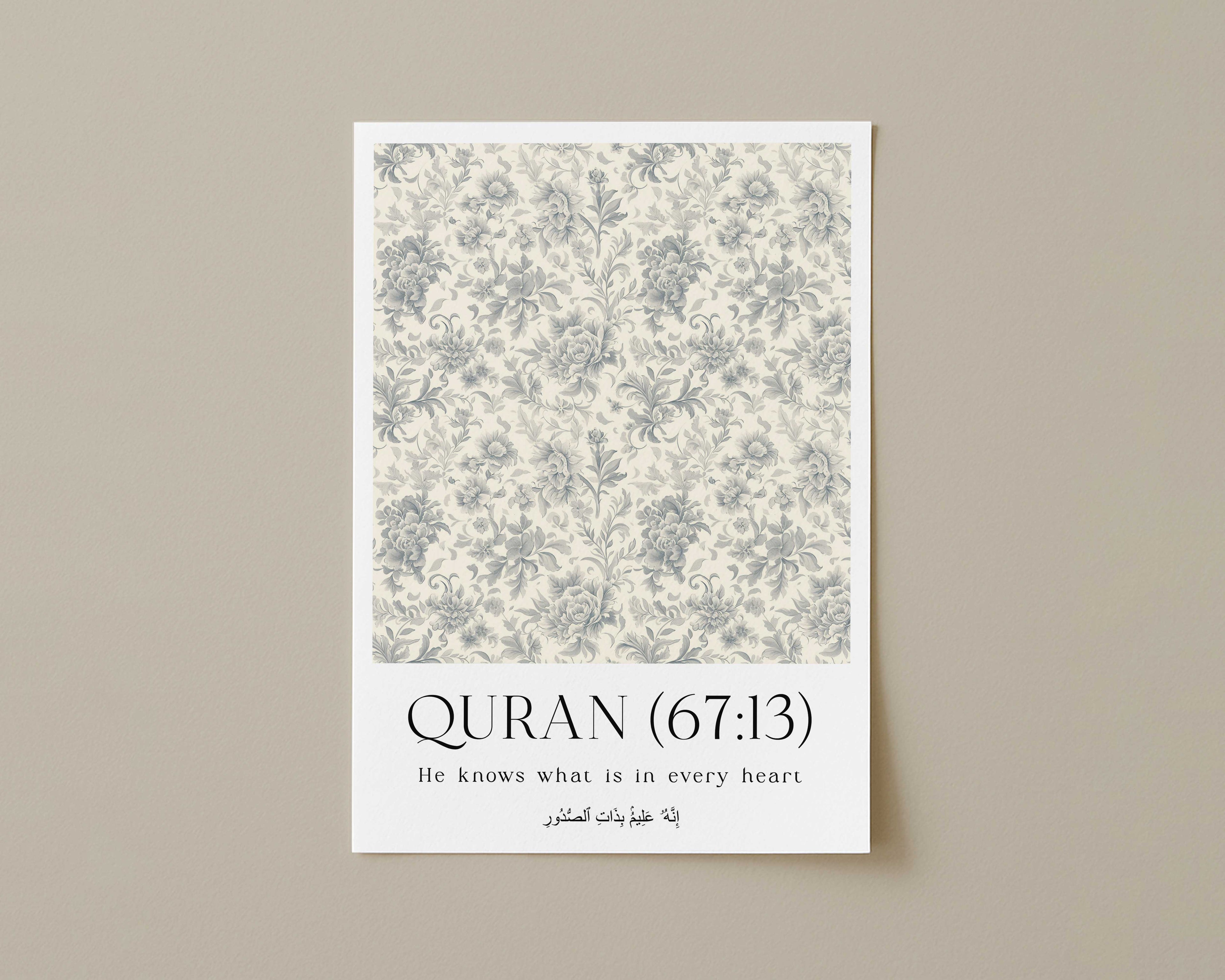 Quran verse with Floral Design Print