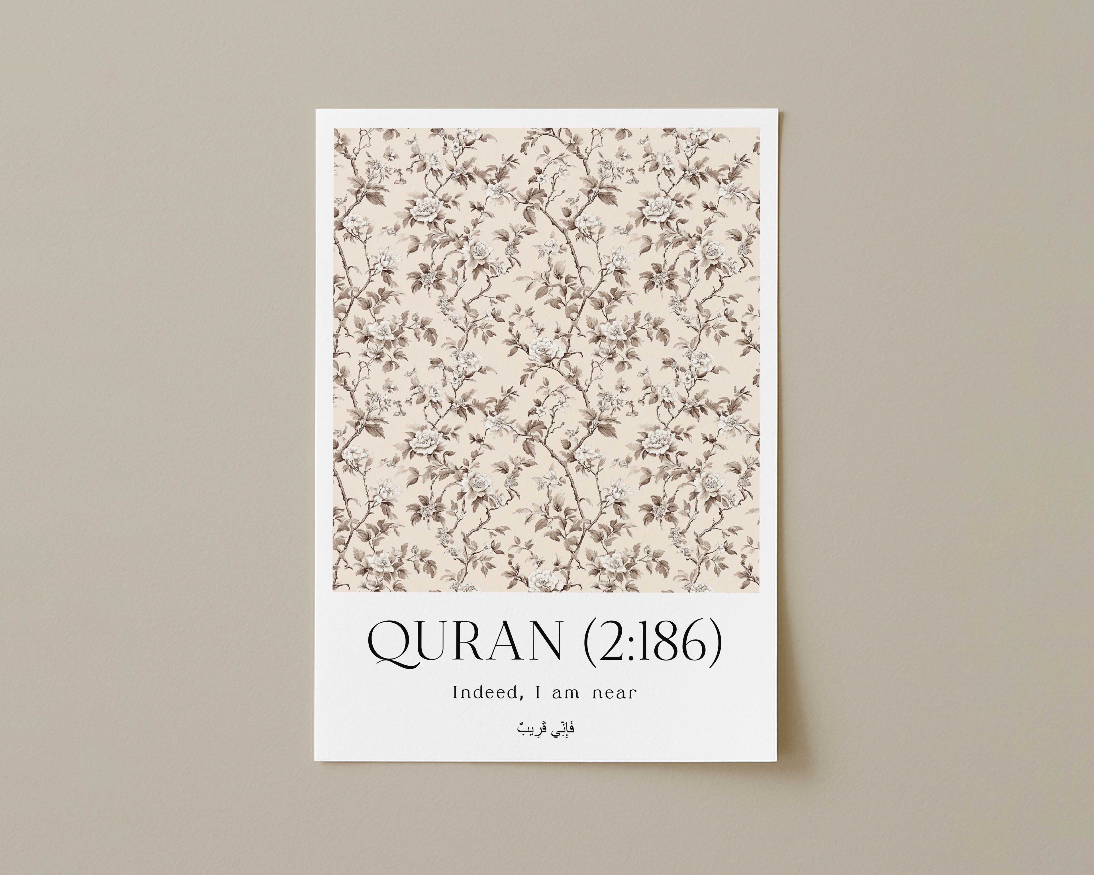 Quran verse with Floral Design Print