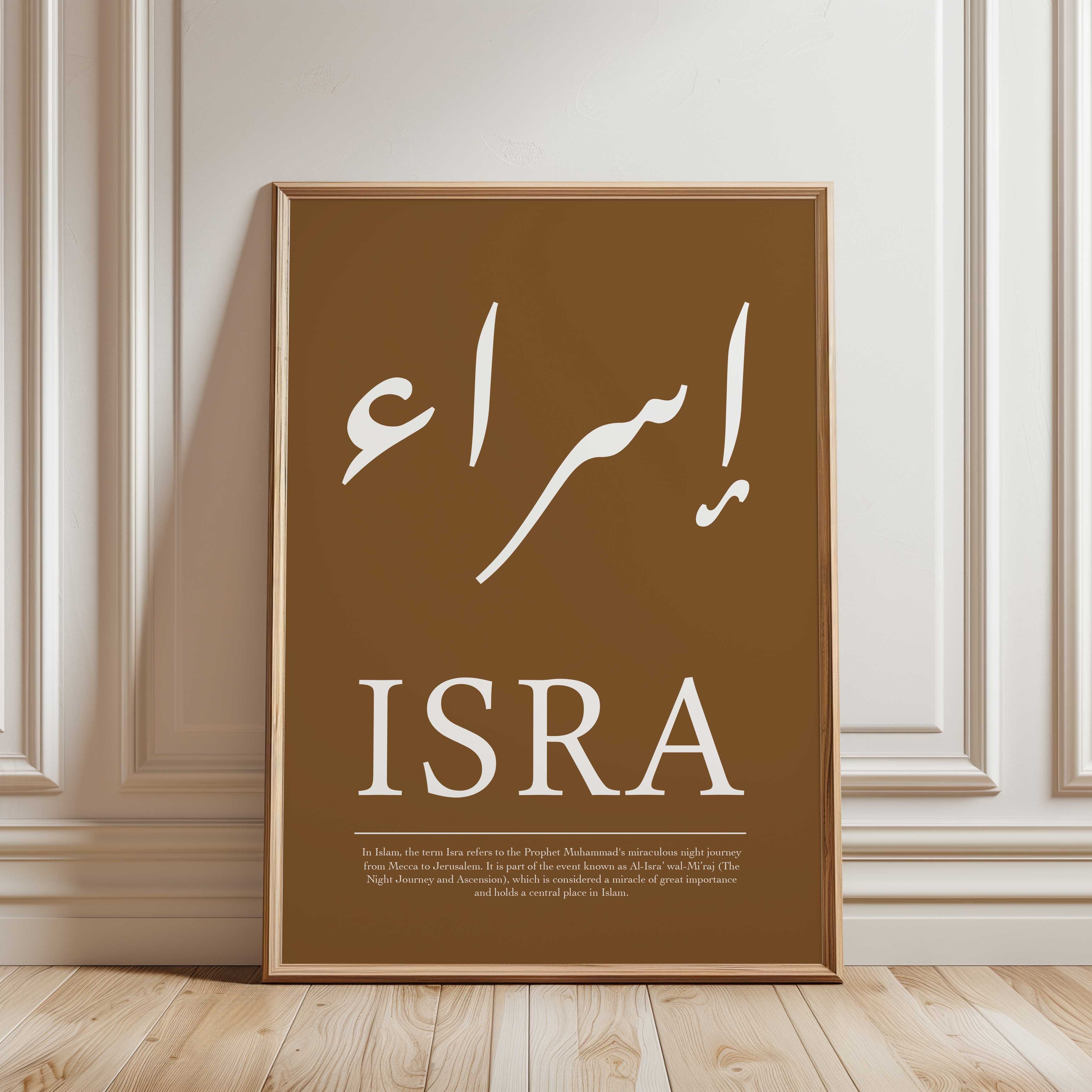 Brown Leather - Personalised Islamic Name Print