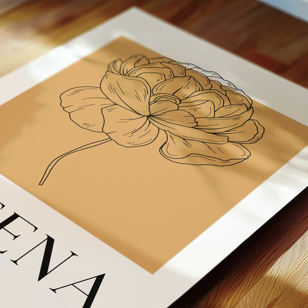 Persian Orange - Personalised Islamic Name Print